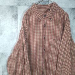 ビンテージネルシャツ☆　長袖　USA古着　レッド　チェック　L　C19