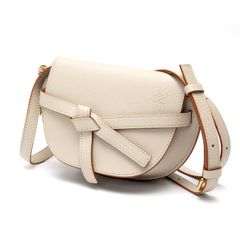 ロエベ / LOEWE 　ゲートデュアル バッグ ミニ / 2WAYショルダーバッグ　A650N46X02　カタオシレザー　グレージュ系 【中古】 商品番号 T-158156