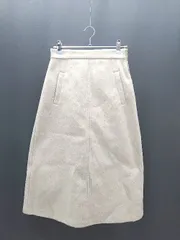 ◇ natural couture ウエストゴム サイドジップ バックスリット 膝丈 台形 スカート サイズF ライトグリーン レディース E  【1308290000755】