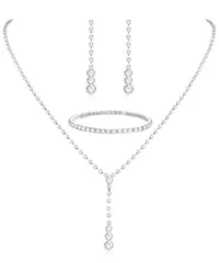 【在庫処分】ブレスレット [JeryWe] ピアス ネックレス レディース 3点セットシルバー 人気 アクセサリー ブライダー ジュエリーセット キラキラ ジルコニア ペンダント 花嫁ブライズメイド向き 誕生日 結婚式