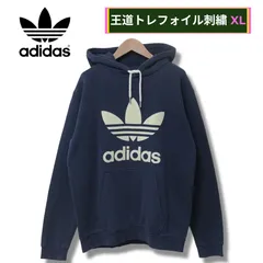 アディダス オリジナルス パーカー XL ネイビー 00s ビックロゴ トレフォイルマーク 刺繍 メッシュ adidas ORIGINALS ストリート オーバーサイズ ビッグシルエット ゆるだぼ Y2K パーカー フーディー フーディ 長袖 古着 J612