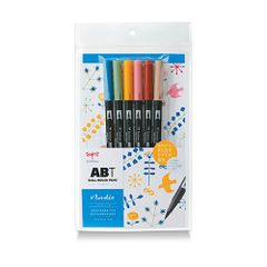 トンボ鉛筆 デュアルブラッシュペンABT 6色セット / ノルディック