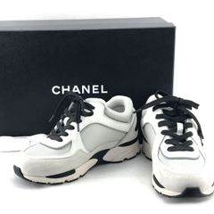 レザースニーカー【CHANEL】キュート！ CHANEL シャネル スニーカー G39066 ココマーク レザー メッシュ