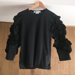 美品 sacai サカイ 20SS プリーツ シアー リボン ブラウス1 20-05024 