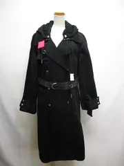 ディーゼル DIESEL 美品 G-ACIR-B OVERCOAT トレンチ コート XS 黒 ブラック フード取外し可 ベルト付き 正規 00SSKGのサムネイル