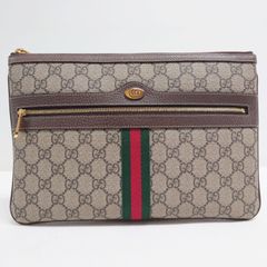 M0419A1 極美品★GUCCI グッチ クラッチバッグ シェリーライン GG柄 マーモント PVC
