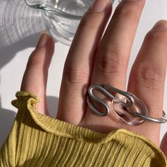 clear unique w finger ring _クリア ユニーク ダブル フィンガーリング