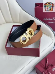 【今日特価】Ferragamo ダブル面使用 本革ベルト-1