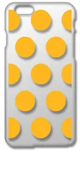 【新品未使用】iPhone6 Plus / 6s Plus アイフォン6sプラス クリア ハードケース ドット柄 水玉 (イエロー) スマホケース カバー cl-iphone6splus-dotbig-06