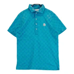 サイズ：M AND PER SE アンパスィ  半袖ポロシャツ クローバー 総柄 ブルー系 [240101440203] ゴルフウェア メンズ ストスト