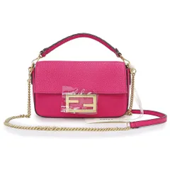 フェンディ ミニ マンマバケット チェーン 2WAY ショルダー ハンドバッグ 斜め掛け レザー ピンク ゴールド金具 8BS017 FENDI（新品・未使用品）