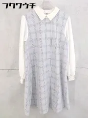 ◇ AS KNOW AS PINKY アズノゥアズピンキー 長袖 膝丈 ワンピース サイズレディース グレー ホワイト レディース 【中古】 【1104140012509】のサムネイル