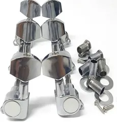HTharros ギターペグ L3+R3 エレキギター アコースティックギター用 チューナー チューニングペグ ギターのツマミ 交換部品 6個入り(シルバー)のサムネイル