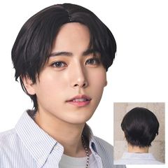 WIGGY RICHメンズ コンマヘア(ブラック)　　 [メンズウィッグ ウィッグメンズ 男性用 かつら ファッションウィッグ 男装用 パーティーグッズ コスプレ コスチューム 仮装 イベント]【_912101】