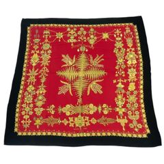 美品 HERMES エルメス 超大判 カレ140 スカーフ シルク シェヘラザード レッド