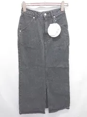 ◇ Θ 未使用 Discoat ディスコート スリット ロング丈 ナロー デニム スカート サイズS ブラック レディース E  【1507100005687】