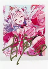 【中古】キャラカード 百鬼あやめ 直筆サイン入りTiv描き下ろしチェキ風ブロマイドカード 「バーチャルYouTuber ホロライブ 百鬼あやめ 誕生日記念2024 誕生日記念フルセット 数量限定ver.」 購入特典