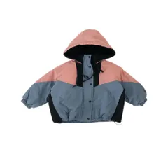 ☆ ブルー×ピンク ☆ 120CM ☆ パーカー 女の子 kids6003 マウンテンパーカー キッズ ベビー ウインドブレーカー ジャケット コート 上着 子供服 フード付き 女の子 ガールズ カジュアル かわいい キャンプ 登山 春 秋