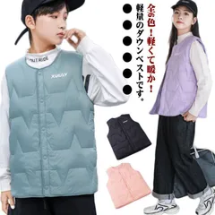 全6色 ダウンベスト キッズ ダックダウン 男の子 女の子 インナーベスト ベスト ダウン 秋冬 防寒 子供服 こども服 アウトドア キッズベスト アウター 防寒 ジュニア 140cm 150cm xzjhlay#