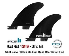 FCS II Carver Black Medium Quad Rearl Fins　SIZE M