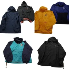 古着卸 まとめ売り アノラックパーカー ジャケット 6枚セット (メンズ L /XL ) チャンピオン ワンポイント バイカラー 中古 古着 NB2722