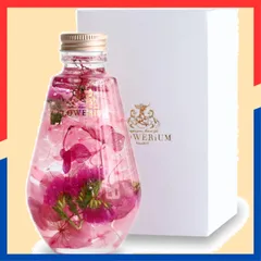 【人気商品】お祝い 退職 女性 ギフト プレゼント 大切な人 誕生日 記念日 結婚 フラワリウム flower 花 日本製 ドロップボトル フラワーギフト 2025 贈り物 (ピンクパープル) ハーバリウム FLOWERiUM