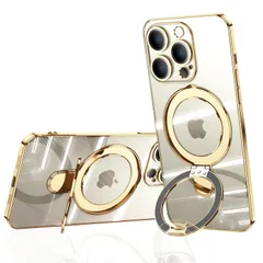 JOOBOY iPhone 14 Pro Max 用 ケース MagSafe対応 クリア リング付き メッキ仕上げ レンズカバー付き ソフトTPU 耐衝撃 傷に強い背面 ワイヤレス充電 ストラップホール付き アイフォン 14 プロマックス 磁気カバ