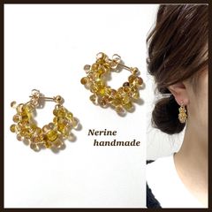 サバンナトパーズ　ハンドメイド　ピアス　イヤリング