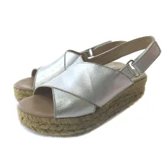 ガイモ GAIMO エスパドリーユ サンダル シューズ メタリック シルバー 36 23cm