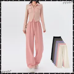 スウェットパンツ カラーパンツ 韓国レディースボトムス ハイウエスト イージー ストレートパンツ ゆったりダンス衣装 カジュアルパンツ おしゃれ長ズボンウエストゴムパンツ ロングパンツ運動 楽ちん美脚パンツ