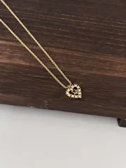 Christian Dior ディオール ヴィンテージ ラインストーン ハート ネックレス ゴールド