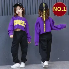 キッズ ダンス衣装 ヒップホップ 子供 女の子Tシャツ Ｔシャツ ダンストップス 黒パンツ ジャズダンス ダンス衣装体操服 ウエア 衣装 xzjhupj#