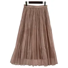 UNTITLED アンタイトル ワッシャープリーツロングスカート size2/ライトピンク