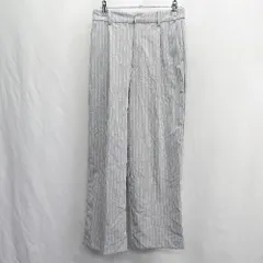 ◇ ⊂ OPAQUE.CLIP オペーク ドット クリップ ストライプ柄 スラックス サイズS グレー レディース E  【1412260037549】