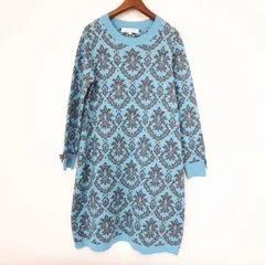 タグ付き新品未使用スーパービューティー水色ロングニットワンピース42 タグ付き新品未使用スーパービューティー水色ロングニットワンピース42