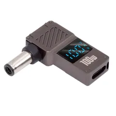 Cablecc USB-C タイプC スマート LED ディスプレイ入力から 100W 出力 DC 7.4x5.0mm ジャック電源 20V 5A PD 充電 65W アダプター、DE-LLLaptop 用 0