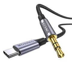 auxケーブル USB C 3.5mm変換ケーブル2m（2メートル） タイプC DAC搭載 ハイレゾ音質 USB C 3.5 AUX 変換ケーブル Type C to MOSWAG 3.5mm オーディオケーブル ヘッドホン/iPhone 16シリーズ/車載用