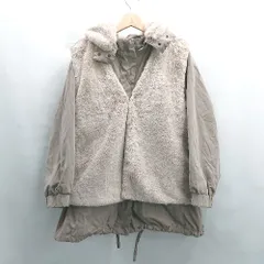 ◇ ⊇ Couture brooch クチュールブローチ フード取り外し可能 ブルゾン ファーベスト サイズ38 チャコール系 レディース E  【1504240003849】のサムネイル
