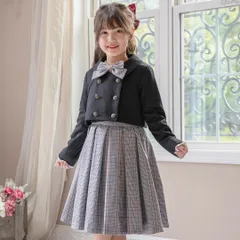 【グレー】チェックスカート＆ボレロジャケットセット TAK キッズ キャサリンコテージ