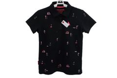 【美品】le coq sportif(ルコックスポルティフ) ポロシャツ 黒 レディース M ゴルフ用品 2504-0757 中古