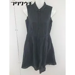 ◇ fredy emue フレディ エミュ リネン100% ノースリーブ 膝丈 シャツ ワンピース サイズ 38 ブラック レディース  【1109090011237】のサムネイル