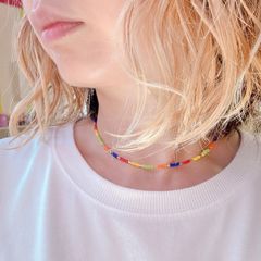 カラフル シンプル ネックレス 差し色 アクセサリー