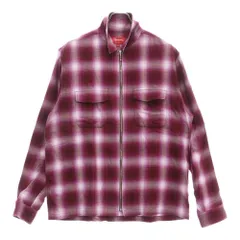 SUPREME (シュプリーム) 22AW Shadow Plaid Flannel Zip Up Shirt シャドウ ジップアップ ネルシャツ 長袖チェックシャツ レッドのサムネイル