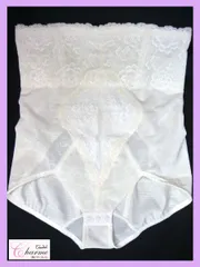 参考41800円 最高級補正下着 シャンデール シャルム ハイウエストガードル Size90 白 豪華ストレッチレース ヒップUP 新品_HW6(検マルコ