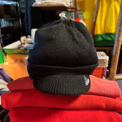 00s Y2K エミネム adidas アディダス 鍔付きニット帽 黒