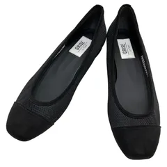 【美品】ルタロングリーズ (22.5) パンプス フラットシューズ スクエアトゥ メッシュ 切り返し 希少デザイン