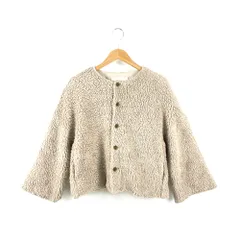 NEST　ROBE　ネストローブ　01223-1035　ウールボアノーカラージャケット　Fサイズ　ベージュのサムネイル