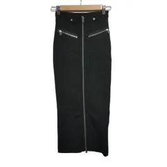 DIESEL(ディーゼル) ロングスカート サイズ23 レディース - 黒 ジップアップ