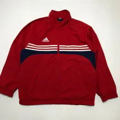 adidas 00's アディダス ナイロンジャケット トラックジャケット  ブルゾン スリーライン ワンポイント刺繍 バックワンポイント刺繍 CHINA製 2000年代 メンズL レッド