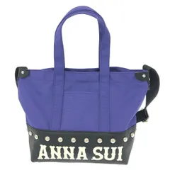 良好 ANNA SUI アナスイ  2WAYバッグ パープル ナイロン レディース　240001142111